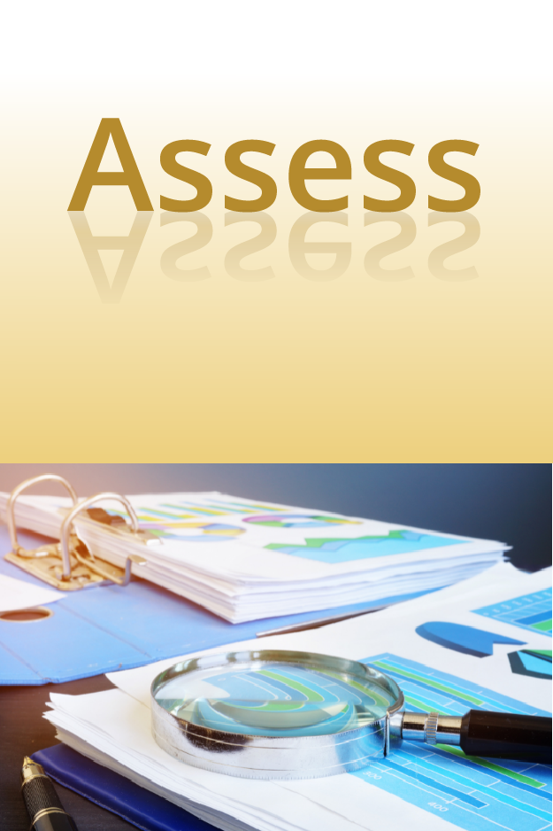 Assess services flip card front